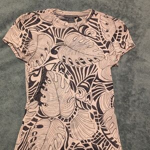 Monstera Leaf Sheer Print Women's Top